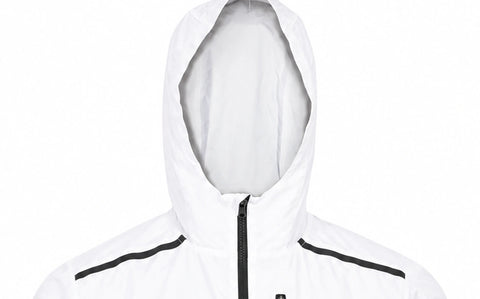 WOZ Ultra Jacket - hood and upper zipper, cropped from the existing catalog image.