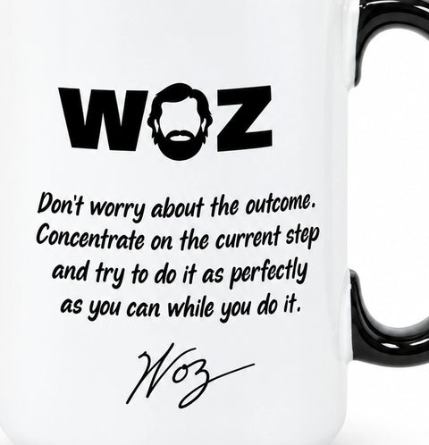 WOZ Motivational Mug - quote artwork, cropped from the existing catalog image.