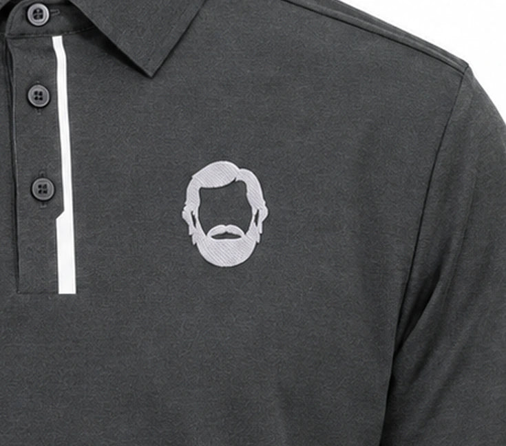 WOZ Performance Polo - chest portrait, cropped from the existing catalog image.