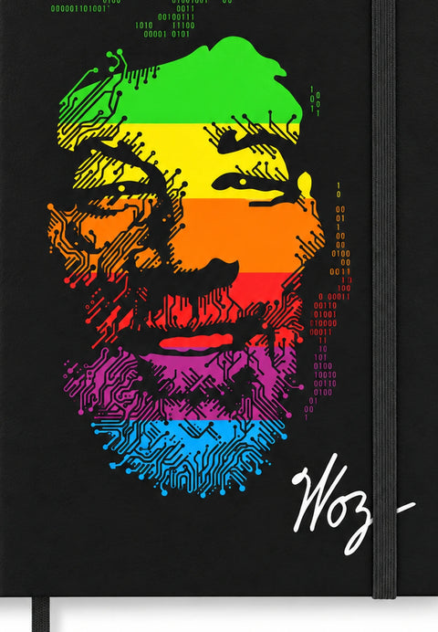 WOZ Rainbow Journal - cover artwork and closure, cropped from the existing catalog image.