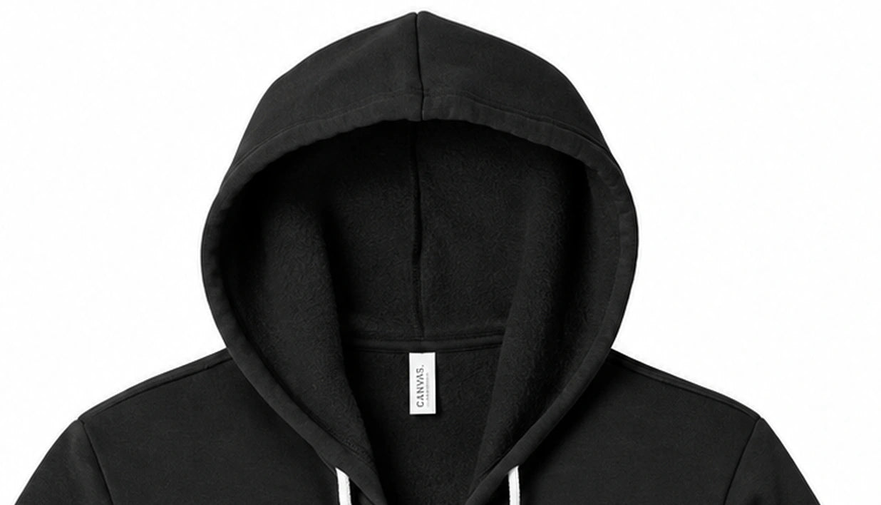 WOZ Zip Up Hoodie - hood and neckline, cropped from the existing catalog image.