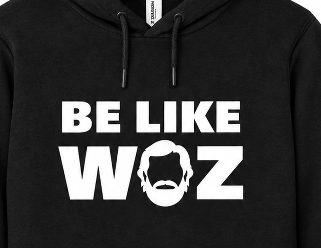 "BE LIKE WOZ" Youth Hoodie - front artwork, cropped from the existing catalog image.