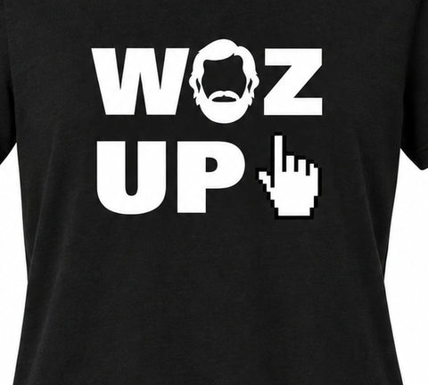 Woz Women's Relaxed Jersey Short Sleeve Tee - WOZ Up artwork, cropped from the existing catalog image.