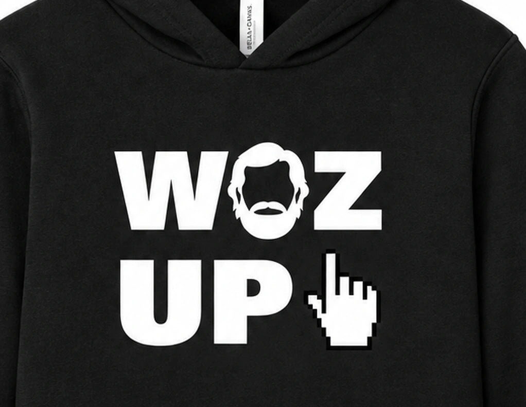 "WOZ Up" Youth Hoodie - front artwork, cropped from the existing catalog image.