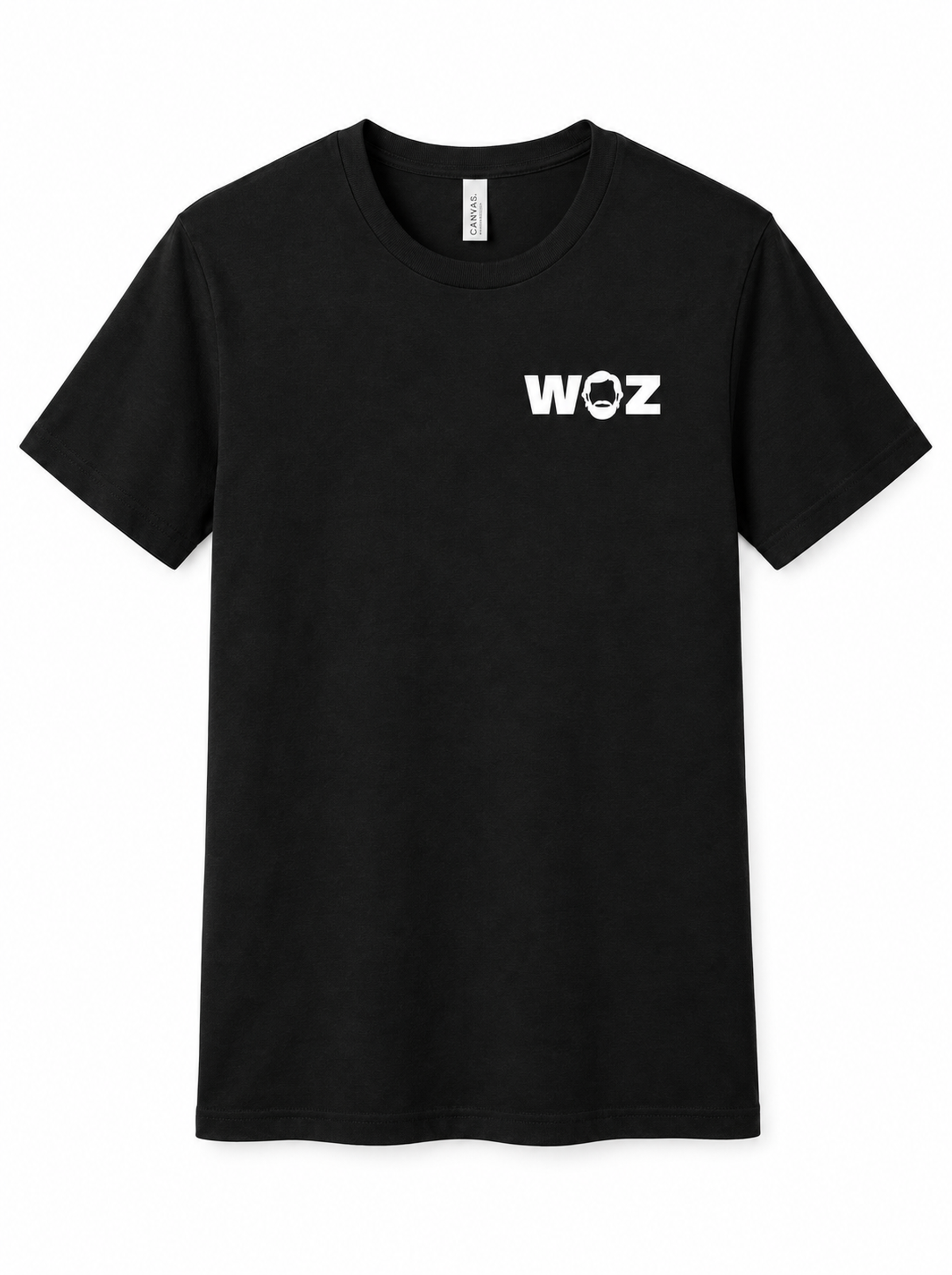 Additional free WOZ Premium Tee, Black shown. Choose White, Gray or Black and a separate size.