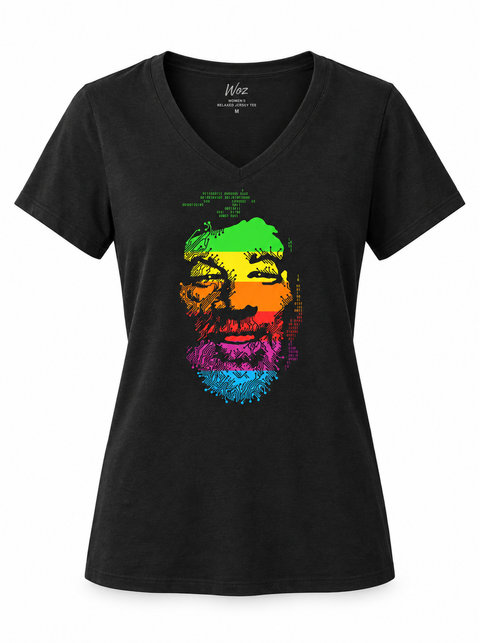 Woz Women's Relaxed Jersey Short Sleeve V-Neck Tee